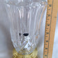 Vintage Pressed Crystal Glass Torchiere Small Table Lamp Brass Base in Cord Switch Night Lamp Desk Bedroom Lamp
