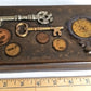Vintage Handcrafted Ceramic Box Designed with Coins Keys Inlaid in Lid Cigar Trinket Jewelry Box Collectible Pottery –OOAK