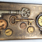 Vintage Handcrafted Ceramic Box Designed with Coins Keys Inlaid in Lid Cigar Trinket Jewelry Box Collectible Pottery –OOAK