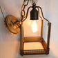 Vintage Harmony House Lantern Pendant Ceiling Fixture Single Light Engraved Glass Floral Design Brass Chain Canopy Feit LED Bulb
