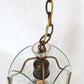 Vintage Harmony House Lantern Pendant Ceiling Fixture Single Light Engraved Glass Floral Design Brass Chain Canopy Feit LED Bulb