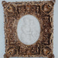 Vintage Neoclassical Reproduction Oval Marble Sculpture Madonna and Child Framed in Gilded Carved Wood Ornate Frame Wall Art