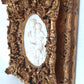 Vintage Neoclassical Reproduction Oval Marble Sculpture Madonna and Child Framed in Gilded Carved Wood Ornate Frame Wall Art
