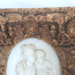 Vintage Neoclassical Reproduction Oval Marble Sculpture Madonna and Child Framed in Gilded Carved Wood Ornate Frame Wall Art