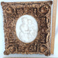 Vintage Neoclassical Reproduction Oval Marble Sculpture Madonna and Child Framed in Gilded Carved Wood Ornate Frame Wall Art