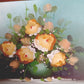 Vintage Oil Painting on Canvas Flowers Bouquet in a Vase Floral Design Double Matted Frames Gold Accent Wall Art Signed R. Thomas