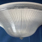 Vintage Holophane Pat.No. 61906 Clear Glass Lampshade Art Deco Ribbed Design Domed Shade for Ceiling Light Fixture Part 10" Fitter