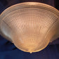 Vintage Holophane Pat.No. 61906 Clear Glass Lampshade Art Deco Ribbed Design Domed Shade for Ceiling Light Fixture Part 10" Fitter
