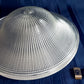 Vintage Holophane Pat.No. 61906 Clear Glass Lampshade Art Deco Ribbed Design Domed Shade for Ceiling Light Fixture Part 10" Fitter