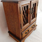 Vintage Wooden Musical Jewelry Box - Royal Sealy Quality Imports Lattice Design Doors 4 Drawers Gold Lining Fabric Copper Accents - Japan