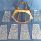 Vintage Brass Glass Lampshade Hexagonal Textured Pebbled Glass Heart Design Brass Banding Top Replacement Globe Ceiling Fan Sconce