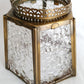 Vintage Brass Glass Lampshade Hexagonal Textured Pebbled Glass Heart Design Brass Banding Top Replacement Globe Ceiling Fan Sconce