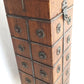Vintage Unique Hardwood Wine Bottle Holder Hinged Lid Metal Embellishments Swing Clasp One Wine Bottle Carrier Tall Box Caddy Gift for Him