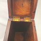 Vintage Unique Hardwood Wine Bottle Holder Hinged Lid Metal Embellishments Swing Clasp One Wine Bottle Carrier Tall Box Caddy Gift for Him