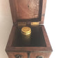 Vintage Unique Hardwood Wine Bottle Holder Hinged Lid Metal Embellishments Swing Clasp One Wine Bottle Carrier Tall Box Caddy Gift for Him