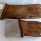 Vintage Camel Tan Color Classic Elegant Italian Genuine Leather Gloves Cashmere Lined Women Slip-on Style Slightly Flared Cuffs Medium Size 7
