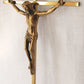 Vintage Slender Cross Catholic Wall Hanging Décor Jesus Christ Corpus Religious Crucifix Shiny Golden Metal 10 Inches Tall-NOS-NIB