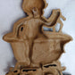 Vintage 1970 Sexton Painted Cast Aluminum Plaque Wall Hanging Whimsical Bathroom Sign Boy in Bathtub w/Frog Dimensional Wall Art Retro Décor