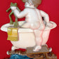 Vintage 1970 Sexton Painted Cast Aluminum Plaque Wall Hanging Whimsical Bathroom Sign Boy in Bathtub w/Frog Dimensional Wall Art Retro Décor