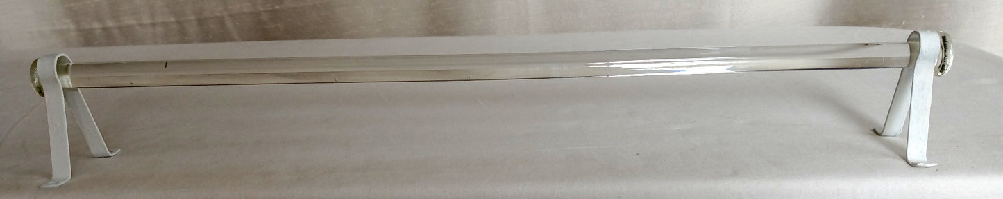 Vintage Clear Glass Hand Towel Bar Kitchen Bathroom Accessories Wall Mount Replacement Restoration Glass Straight Single Rail Rod 1950’s