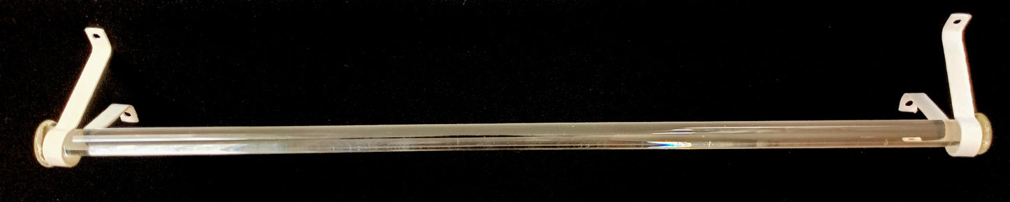 Vintage Clear Glass Hand Towel Bar Kitchen Bathroom Accessories Wall Mount Replacement Restoration Glass Straight Single Rail Rod 1950’s