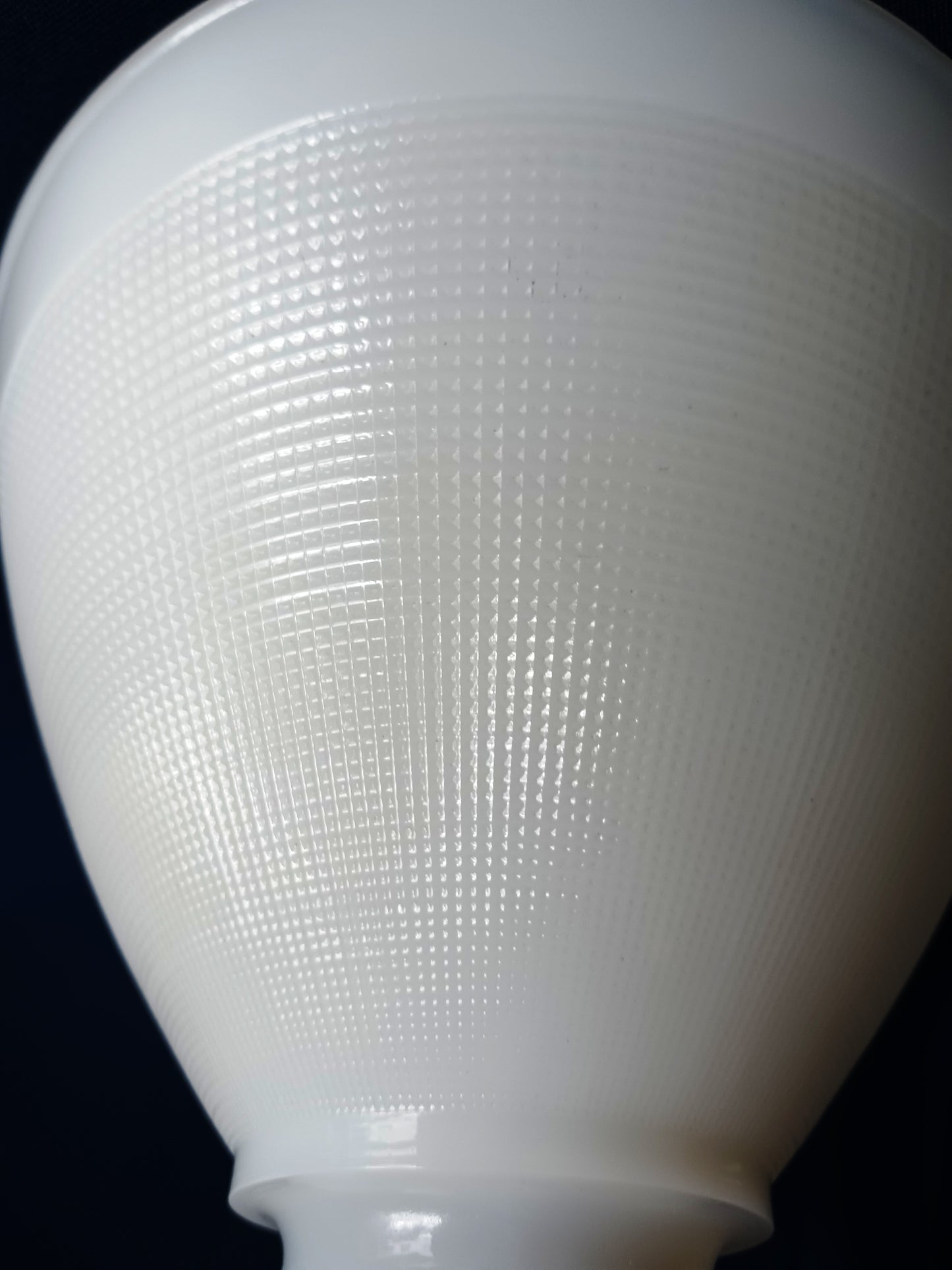 Vintage Milk Glass Diffuser Square Cut Pattern Waffle Design Floor Table Lamp 8" D Top Replacement Torchiere Reflector Shade 2 1/4” Fitter