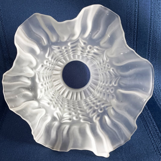 Vintage Flower Shaped Lampshade Frosted Glass Ruffled Edge Small Replacement Light Cover Chandelier Sconce Ceiling Fan 2.25” Fitter