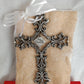 Vintage First Holy Communion Antique Pewter Finishes Pearls Accent Catholic Cross Christianity Wall Crucifix NOS-NIB