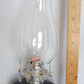 Vintage Lamplight Farms Oil Kerosene Table Lamp Black Glass Base Made in Austria Clear Glass Chimney Chrome Burner Rustic Décor-NOS