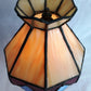 VTG L &LWMC 1973 Candlestick Lamp w/Tiffany Style-Stained Slag Glass Shade One Light In Line Switch Harp Finial Small Accent Night Lamp 11”H