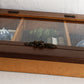 Vintage Oriental Shadow Box Miniatures Blue Willow Design White Porcelain Ceramic Books Juniper Spiral Topiary 3 Tier Wood Box Fake Door w/Glass