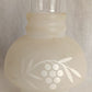Vintage Replacement Lampshade Glass Clear Frosted White Grape Design Hurricane Chimney Oil Lamp Retro Lighting Straight Neck 3.25” Fitter