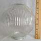 VTG Clear Glass Lampshade Ribbed Holophane Style Flush Mount Ceiling Fan Sconce Replacement Globe Medium Size Cover Light 3.25" Fitter-NOS
