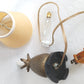 Vintage Small Solid Brass Pineapple Candlestick Lamp Hard Rubber Base Lampshade Bulb In Line Switch Nightlight Bedroom Living Room- Taiwan