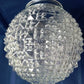 Vintage Clear Pressed Glass Small Globe Diamond Square Point Cut Knobby Design Ceiling Wall Porch Light Fixture Lampshade 3.25 inches Fitter-NOS