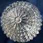 Vintage Clear Pressed Glass Small Globe Diamond Square Point Cut Knobby Design Ceiling Wall Porch Light Fixture Lampshade 3.25 inches Fitter-NOS