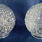 Vintage Clear Pressed Glass Small Globe Diamond Square Point Cut Knobby Design Ceiling Wall Porch Light Fixture Lampshade 3.25 inches Fitter-NOS