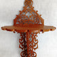Vintage Victorian Fretwork Cherry Wood Carved Wooden Wall Shelf Scroll Saw Art Small Items Display