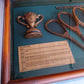 Framed Artwork The History of Tennis Racket 3D Wall Hanging Shadow Box Display Miniature Trophy Rackets Ball Informational Plaques-NIB
