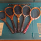 Framed Artwork The History of Tennis Racket 3D Wall Hanging Shadow Box Display Miniature Trophy Rackets Ball Informational Plaques-NIB
