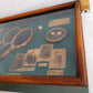 Framed Artwork The History of Tennis Racket 3D Wall Hanging Shadow Box Display Miniature Trophy Rackets Ball Informational Plaques-NIB