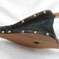 Vintage Solid Wood Real Leather Fireplace Bellows Brass Sailboat Design Blower Air Mantels Fireplace Accessories Nautical Decor