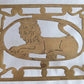 Vintage Antique Rectangle Pierced Top Brass Tea Pot Plant Stand Lion Motif 4 Legs Ball Claw Feet Accent Fireside Rack Mini Table