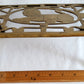Vintage Antique Rectangle Pierced Top Brass Tea Pot Plant Stand Lion Motif 4 Legs Ball Claw Feet Accent Fireside Rack Mini Table