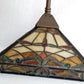 Vintage Mini Pendant Kichler K-65129 Tiffany Style-Stained Glass Slag Lampshade Canopy Retro Ceiling Hanging Lamp Fixture 26” Tall