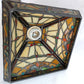 Vintage Mini Pendant Kichler K-65129 Tiffany Style-Stained Glass Slag Lampshade Canopy Retro Ceiling Hanging Lamp Fixture 26” Tall