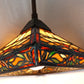 Vintage Mini Pendant Kichler K-65129 Tiffany Style-Stained Glass Slag Lampshade Canopy Retro Ceiling Hanging Lamp Fixture 26” Tall