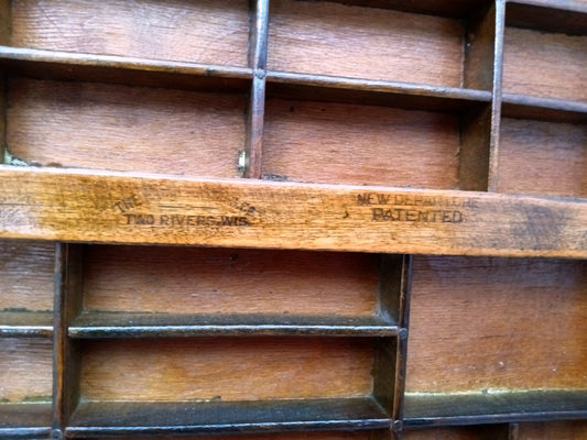 Antique Hamilton Printer Tray Letterpress Drawer Wooden Box 89 Cubbies/Compartments Primitive Shelf Display Jewelry Craft Collectible Rustic