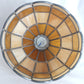 VTG Handcrafted Lampshade Tiffany Style Leaded Slag Glass Ivory Amber Dome Shape Replacement Shade Ceiling Lamp Pendant 10" Across