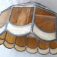 VTG Handcrafted Lampshade Tiffany Style Leaded Slag Glass Ivory Amber Dome Shape Replacement Shade Ceiling Lamp Pendant 10" Across